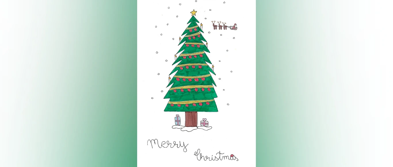 Unser schönster Weihnachtsbaum – Platz 2 des Malwettbewerbs